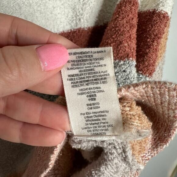 Free People‎ Women's Candyland Pullover Striped Wide Neck Sweater Size L - Picture 6 of 7